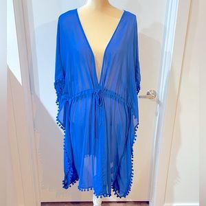 Women’s Blue Swim Coverup Tassels 3XL